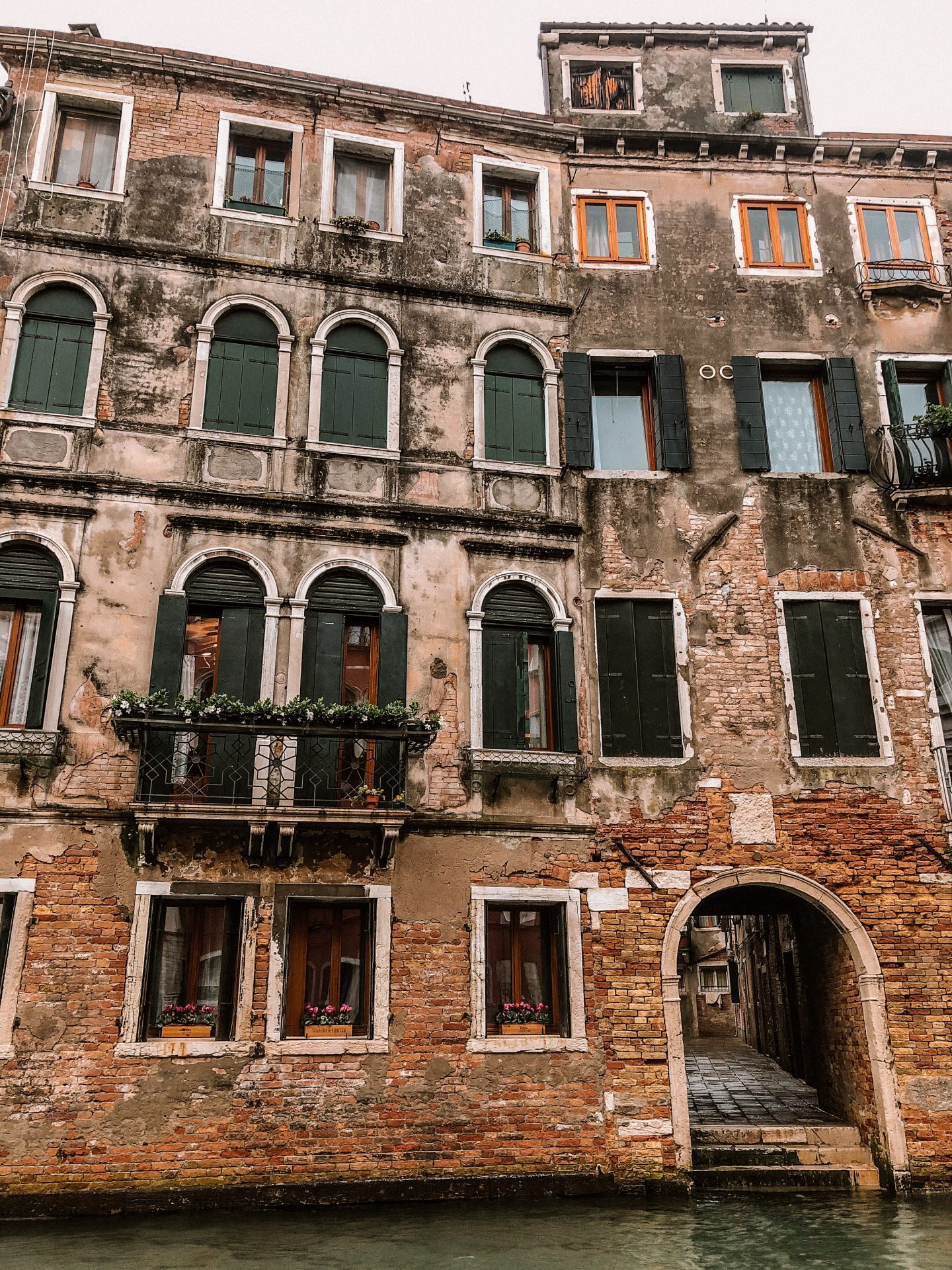 Houses on the canal in Venice, Italy